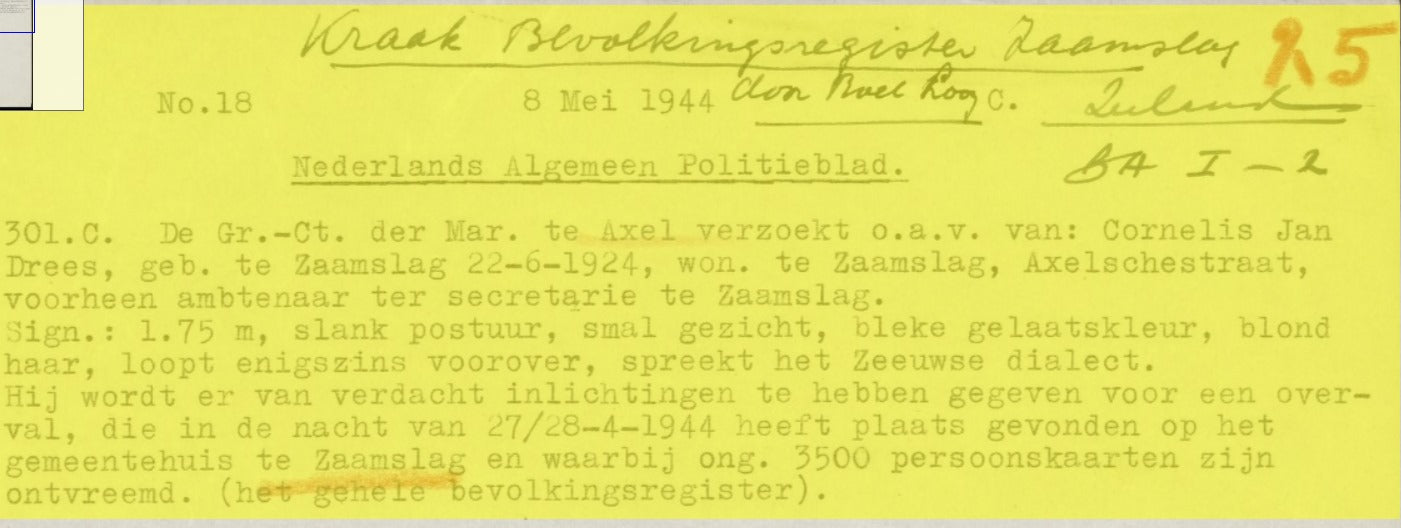 Wandelroute Zaamslag 1940-1944