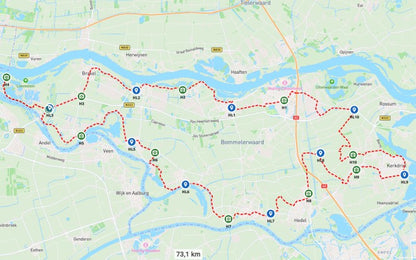 Roadtrip Land van Maas en Waal - kaart