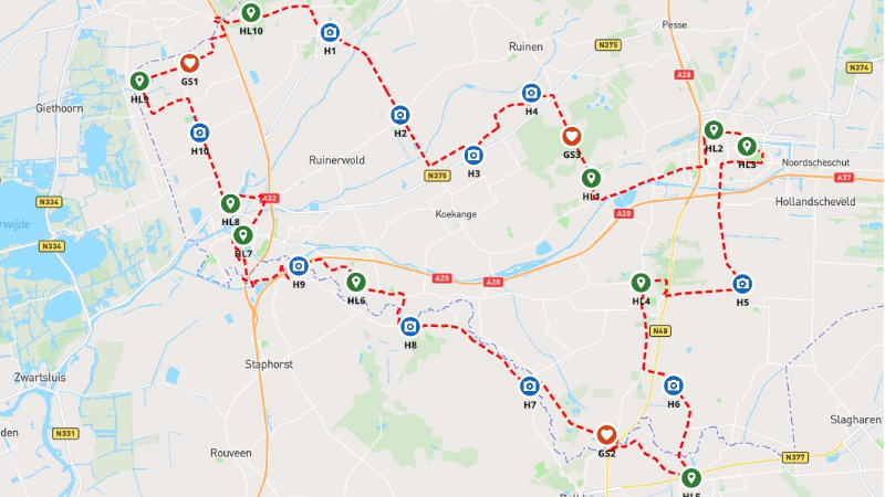 Roadtrip Hoogeveen Meppel Dedemsvaart - kaart