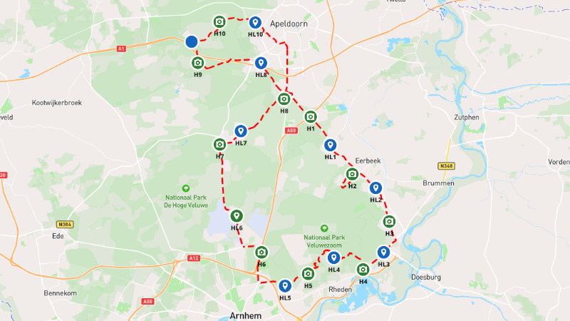 Roadtrip Veluwe - kaart